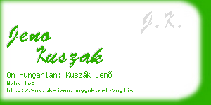 jeno kuszak business card